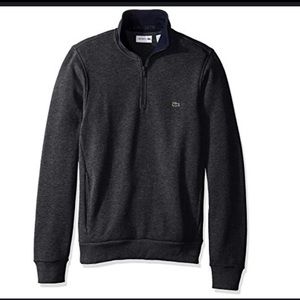 Lacoste Half Zip Lightweight Interlock Sweatshirt Dark Gray Cotton Mens M 4